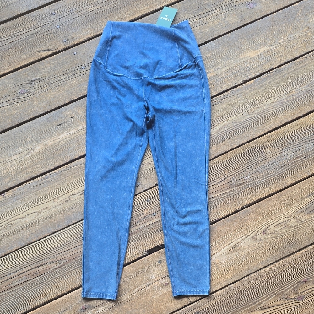 Halara Flex™ Super High Waisted Foldover Pockets Denim Maternity Casual 7/8
